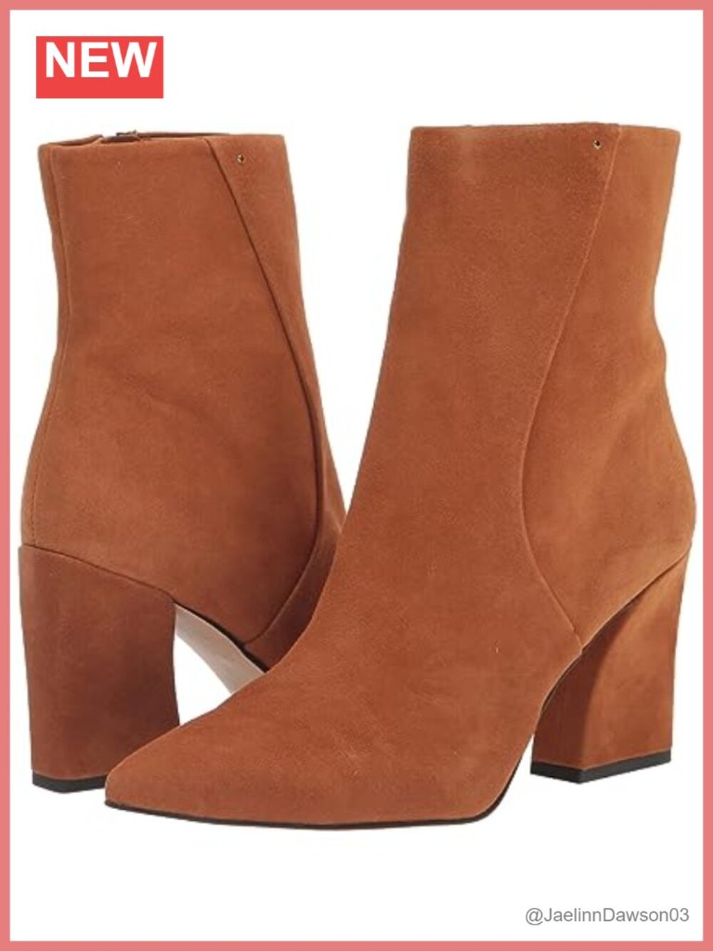 Franco Sarto Vesi Suede Ankle Booties Block Heel Pointed Toe